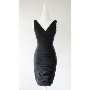 White House Black Market Black Ruched Dress